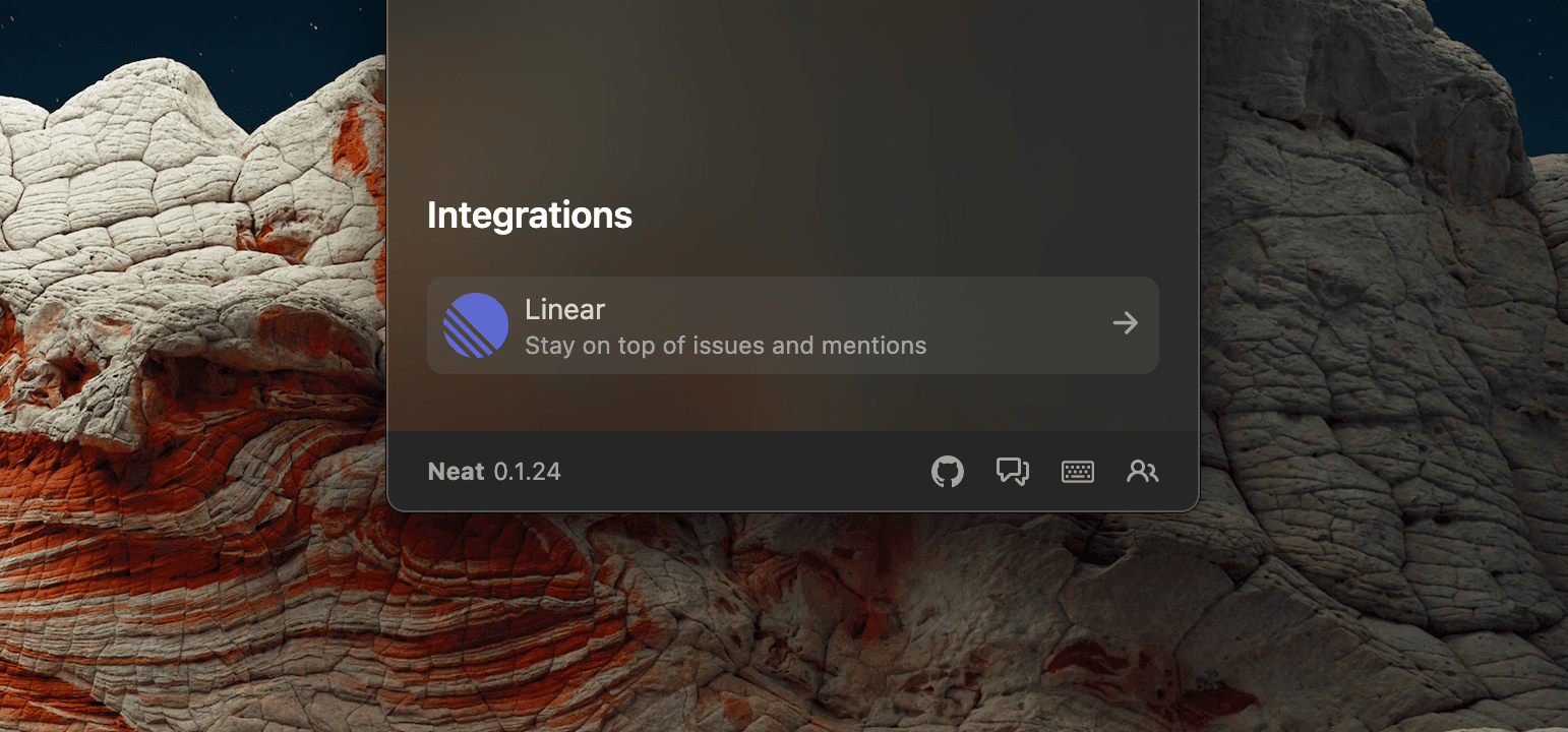 Click the Linear integration under settings to open the auth flow in your browser.