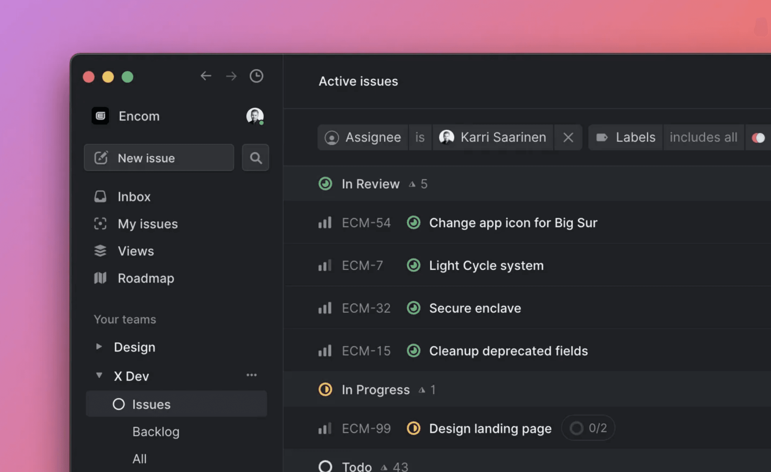 Linear is a well-crafted ticket management tool used by software teams.