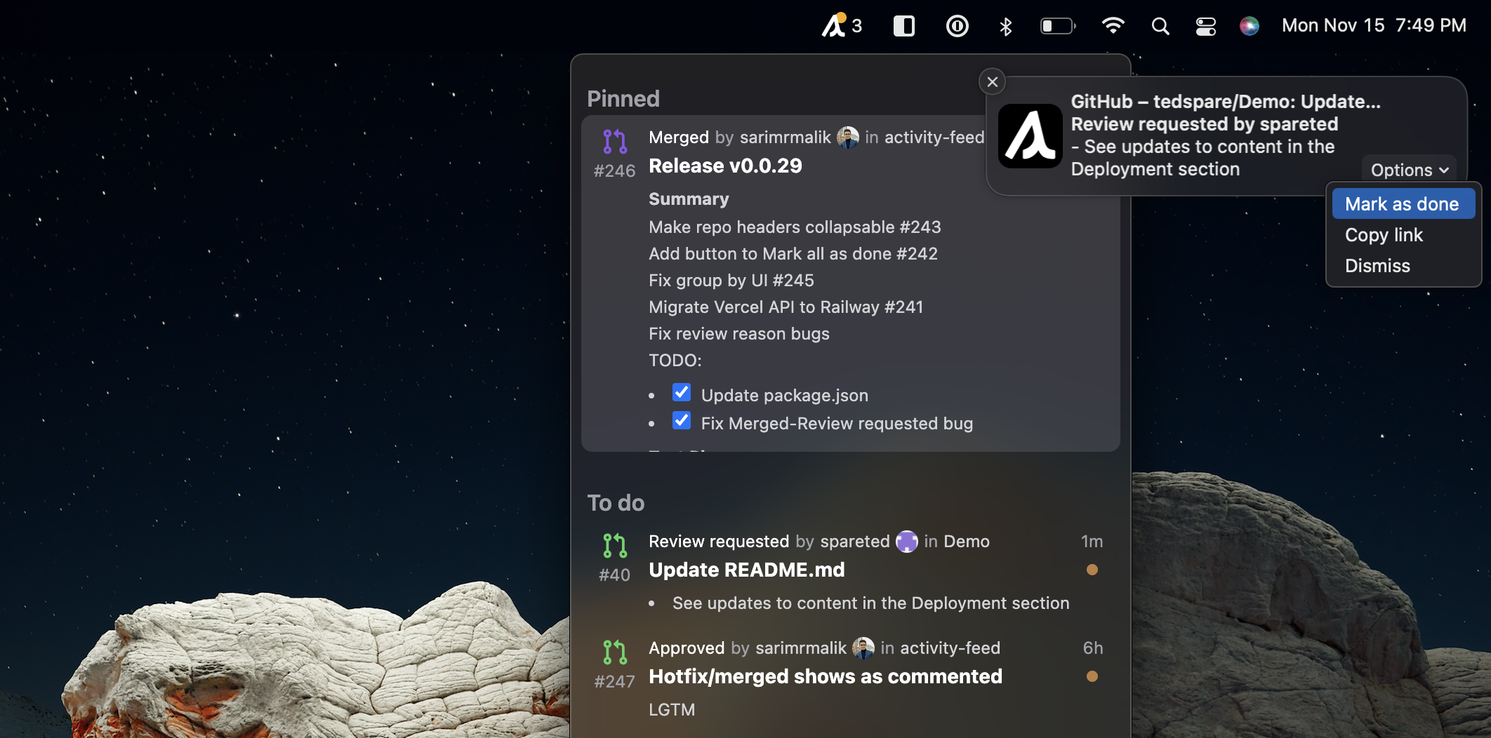 Banners, preview, and important notifications in Neat
